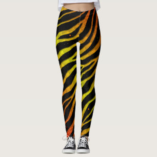 Ripped SpaceTime Stripes - Red/Yellow Leggings
