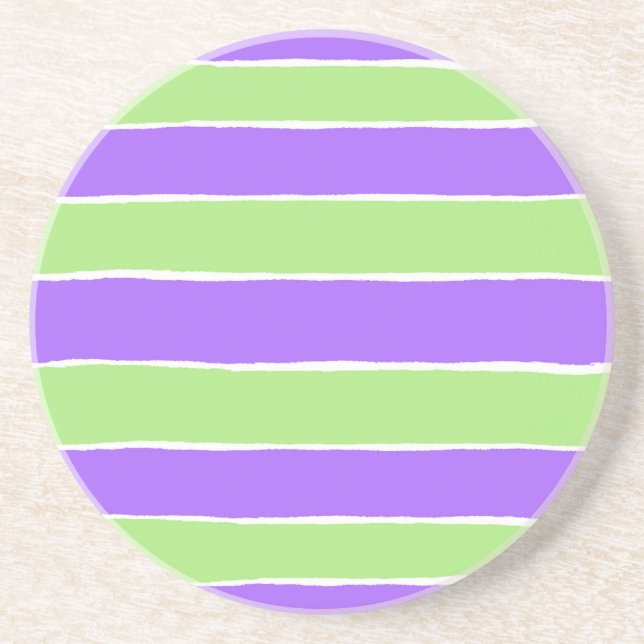 Ripped striped paper pattern coaster (Front)