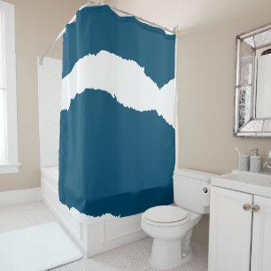 Ripped Wave Ocean blue Shower Curtain