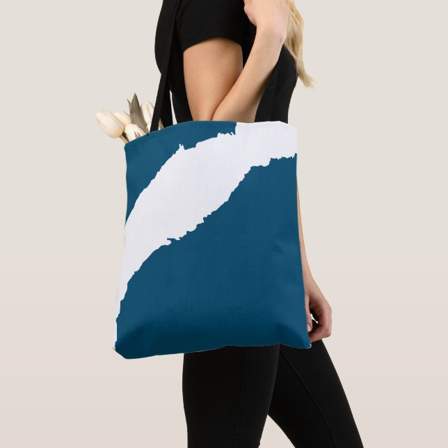 Ripped Wave Ocean blue Tote Bag (Close Up)