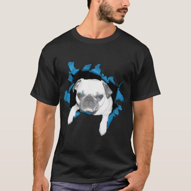 Ripper Pug black and white T-Shirt (Front)
