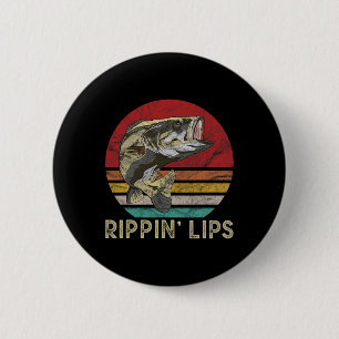 Rippin Lips Retro Vintage Byss Fishing Gifts 6 Cm Round Badge