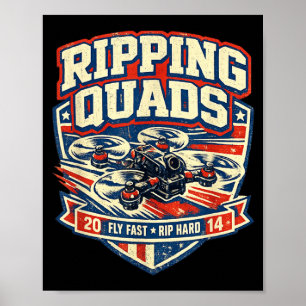 Ripping Quads Fpv Drone Racing Aamerican Patriot Poster