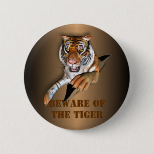 Ripping Tiger Design 6 Cm Round Badge