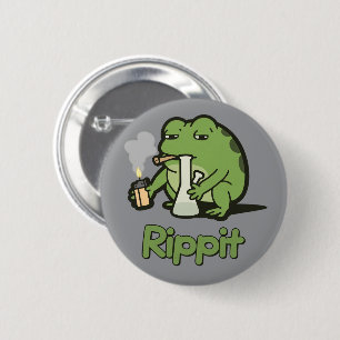 Rippit Funny Frog Stoner Gift, Stoner Girls Frog 6 Cm Round Badge