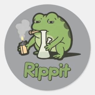 Rippit Funny Frog Stoner Gift, Stoner Girls Frog  Classic Round Sticker