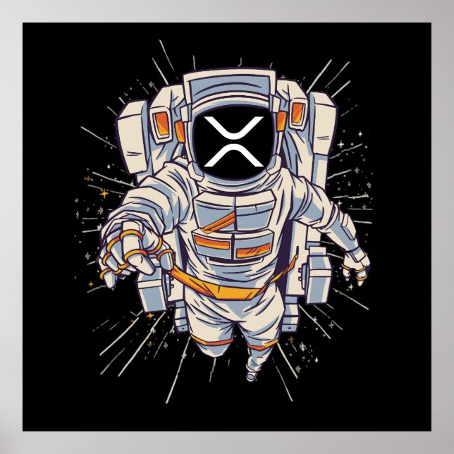 Ripple Astronaut - Xrp Crypto  Poster (Front)