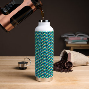 Ripple Grid Abstract Geometric Pattern 1302 Water Bottle