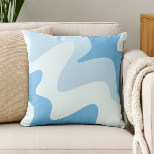 Ripple Rhythm Blue Tones Throw Pillow