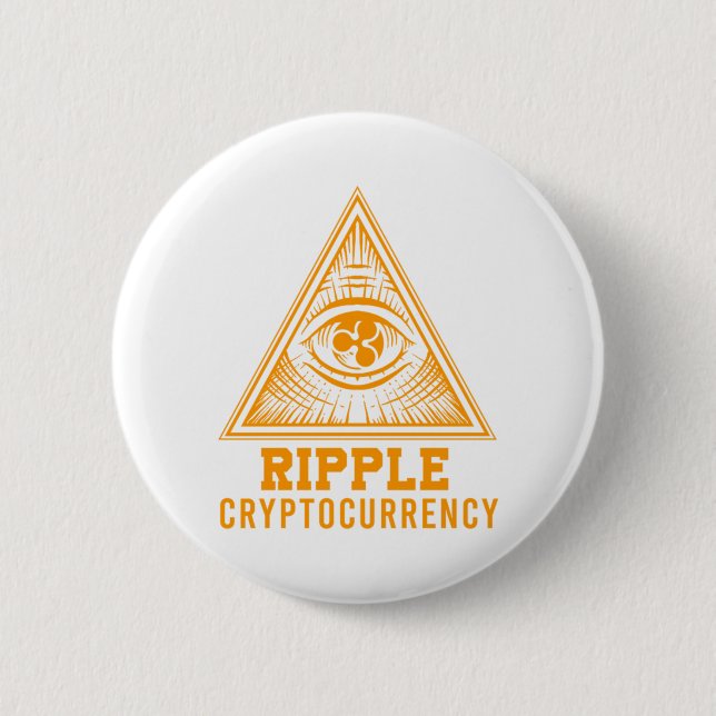 Ripple XRP All Seeing Eye Crypto Illuminati Gift 6 Cm Round Badge (Front)