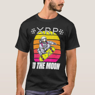 Ripple XRP Astronaut Retro Sunset Blockchain T-Shirt