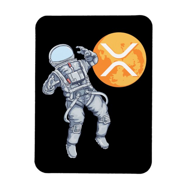 Ripple XRP  Cryptocurrency -Crypto Astronaut Magnet (Vertical)