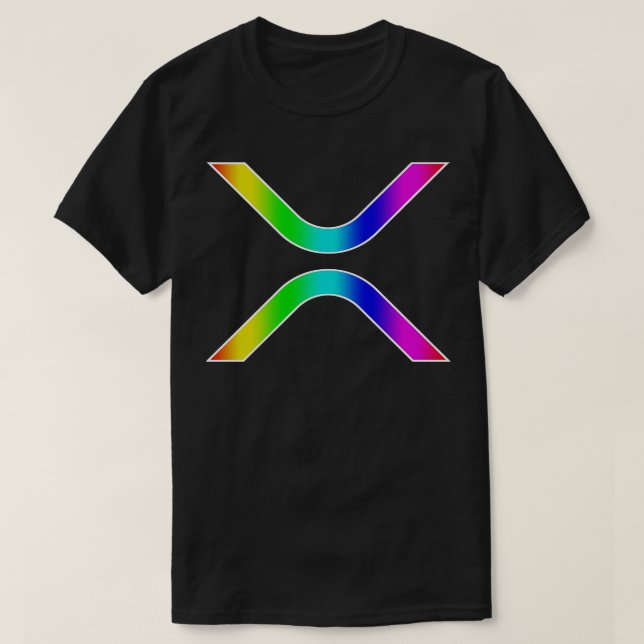 Ripple XRP in Rainbow Gradient TShirt (Design Front)