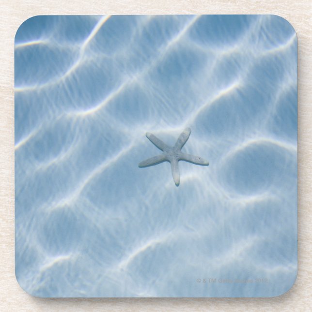 Rippled blue water with starfish coaster (Front)