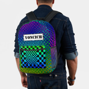 Rippled Checkers by Kenneth Yoncich Printed Backpack