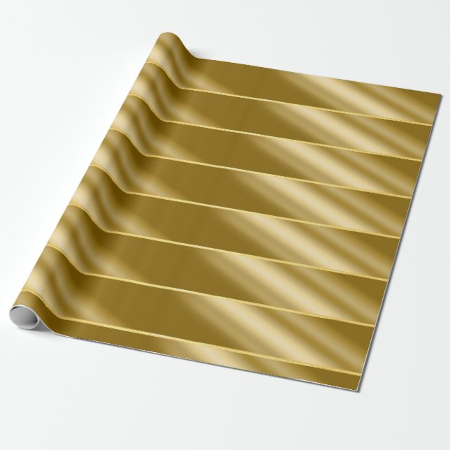 Rippled Gold Wrapping Paper (Unrolled)