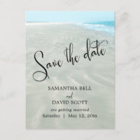 Rippled Sand Aqua Water Modern Beach Save the Date