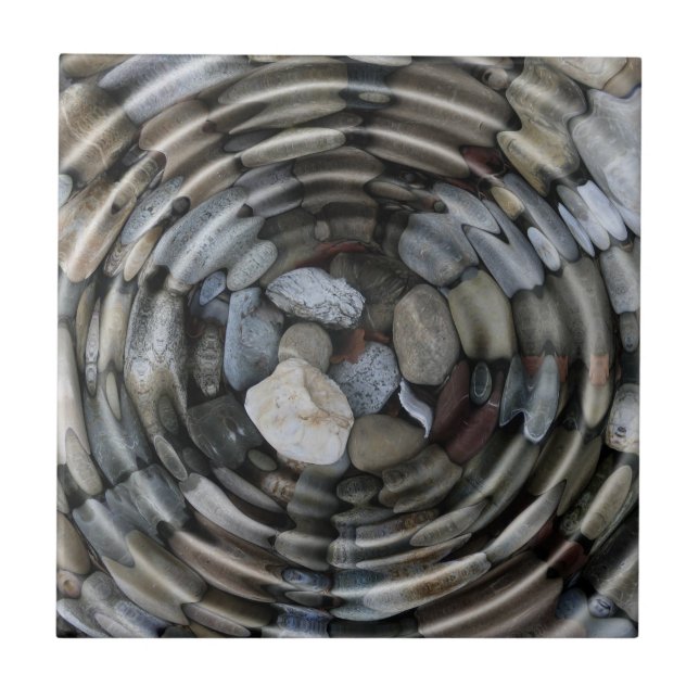 Ripples and Pebbles Ceramic Tile (Front)