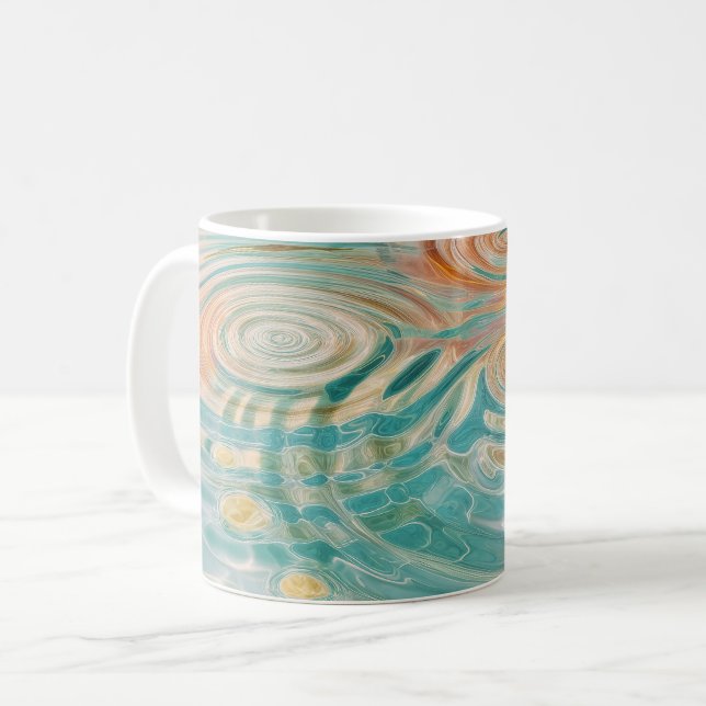 Ripples of Tranquility Abstract Water Harmony Coffee Mug (Front Left)