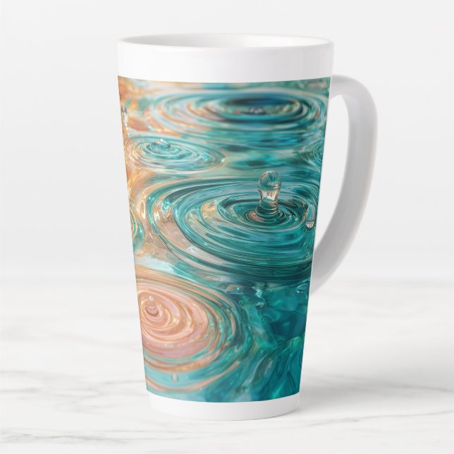 Ripples of Tranquillity Abstract Water Harmony Latte Mug (Right Angle)