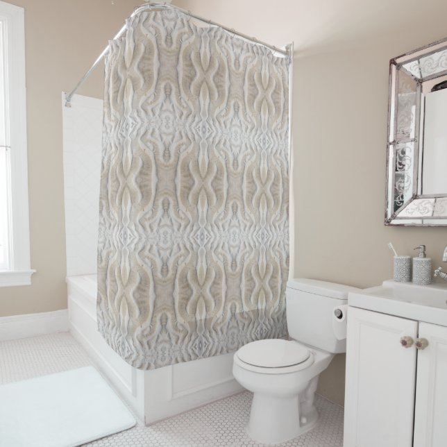 Ripples on a sandy beach M-size pattern Shower Curtain (In Situ)