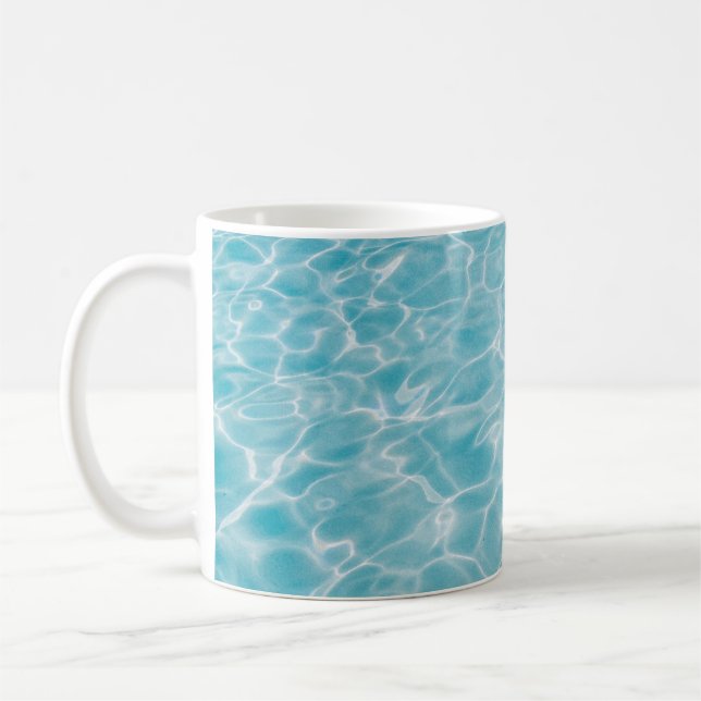 Rippling crystal blue water coffee mug (Left)