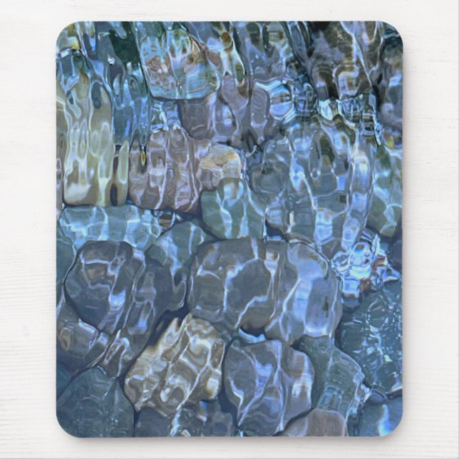 Rippling water, brook, steam, Underwater Stones Mouse Pad (Front)