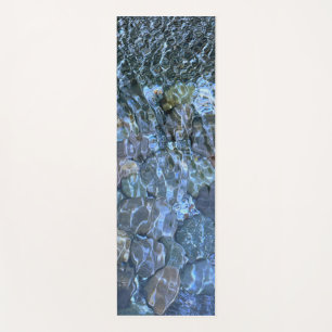 Rippling water, brook, steam, Underwater Stones Yoga Mat