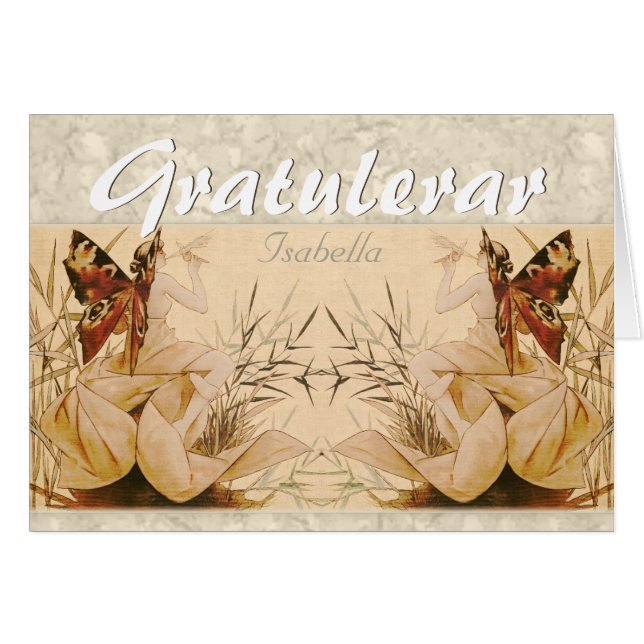 Riquer Winged nymph CC0530 Gratulationskort Card (Front Horizontal)