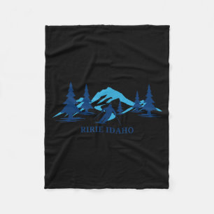 Ririe idaho ski resort skiing skier fleece blanket