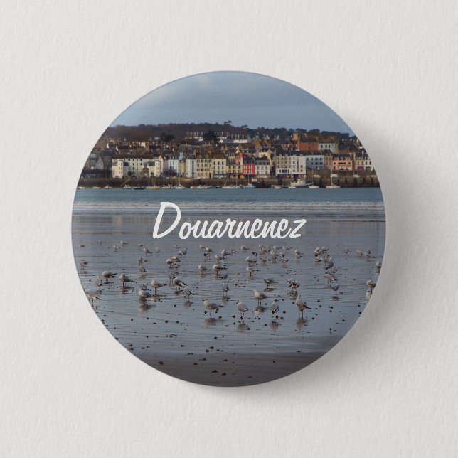 Ris beach in Douarnenez 6 Cm Round Badge (Front)