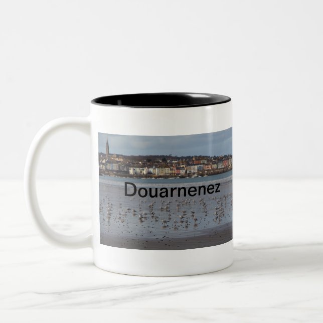 Ris beach in Douarnenez Two-Tone Coffee Mug (Left)