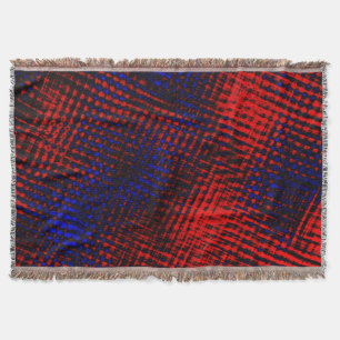 Riscos vermelhos cruzados e fundo azul? throw blanket