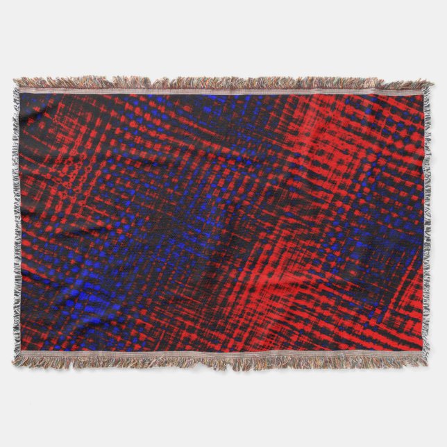 Riscos vermelhos cruzados e fundo azul? throw blanket (Front)