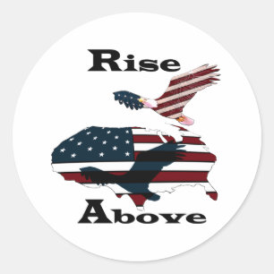 Rise above classic round sticker