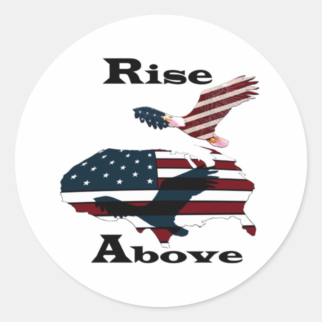 Rise above  classic round sticker (Front)