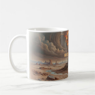 Rise Above Flaming Desert Hand Coffee Mug