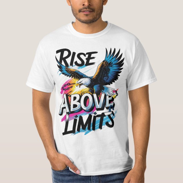 Rise Above Limits | Bold Eagle Motivational  T-Shirt (Front)