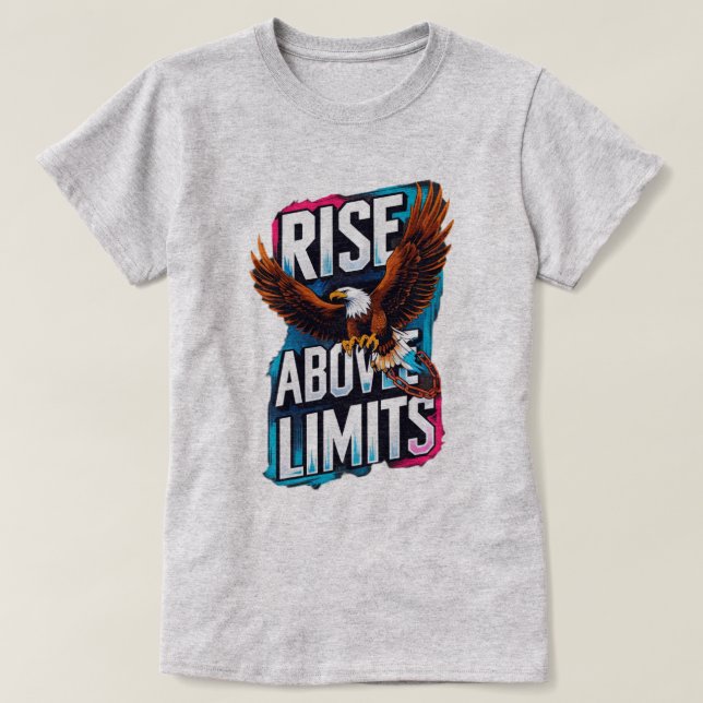 Rise Above Limits – Motivational Eagle T-Shirt (Design Front)