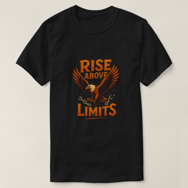 Rise Above Limits – Motivational Eagle T-Shirt (Design Front)