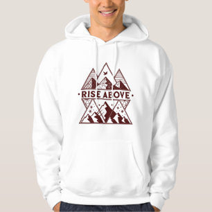Rise Above Mountain Hoodie – Minimal Geometric Ill