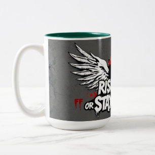 Rise Above or Stay Below – Motivation Gifts Two-Tone Coffee Mug