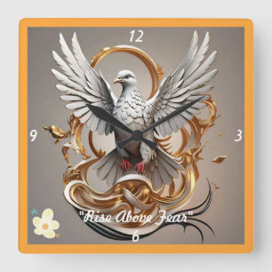 "Rise Above Pain" Square Wall Clock