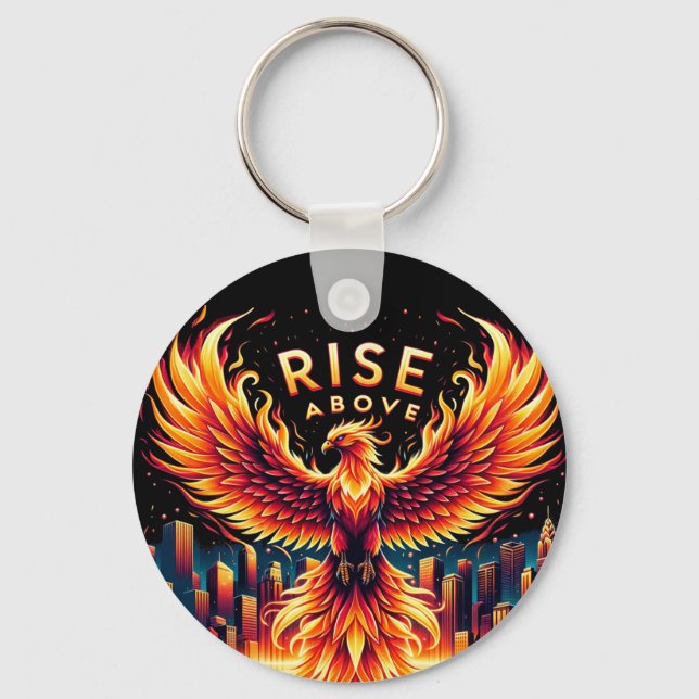 Rise Above Phoenix Fire Key Ring (Front)