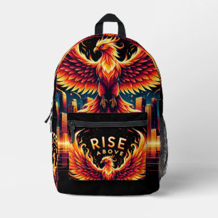 Rise Above Phoenix Printed Backpack