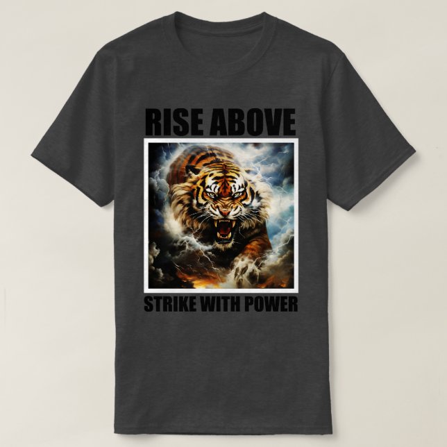 Rise Above Strike with Power Motivation Fitness 1 T-Shirt (Design Front)