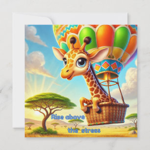 Rise Above the Stress Giraffe Flat Card