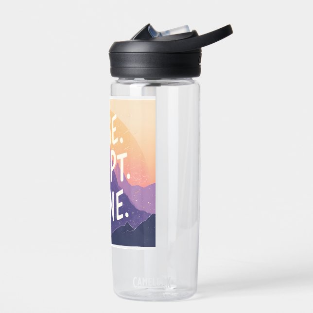 Rise Adapt Shine - Inspirational Mountain Sunrise  Water Bottle (Left)