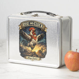 Rise and cluck - metal lunch box