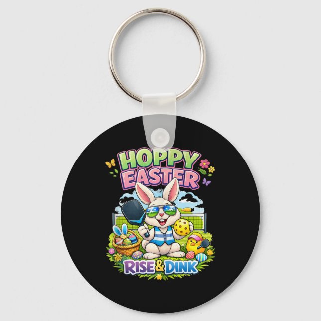 Rise And Dink Pickleball Player Easter – Funny Cut Key Ring (Front)